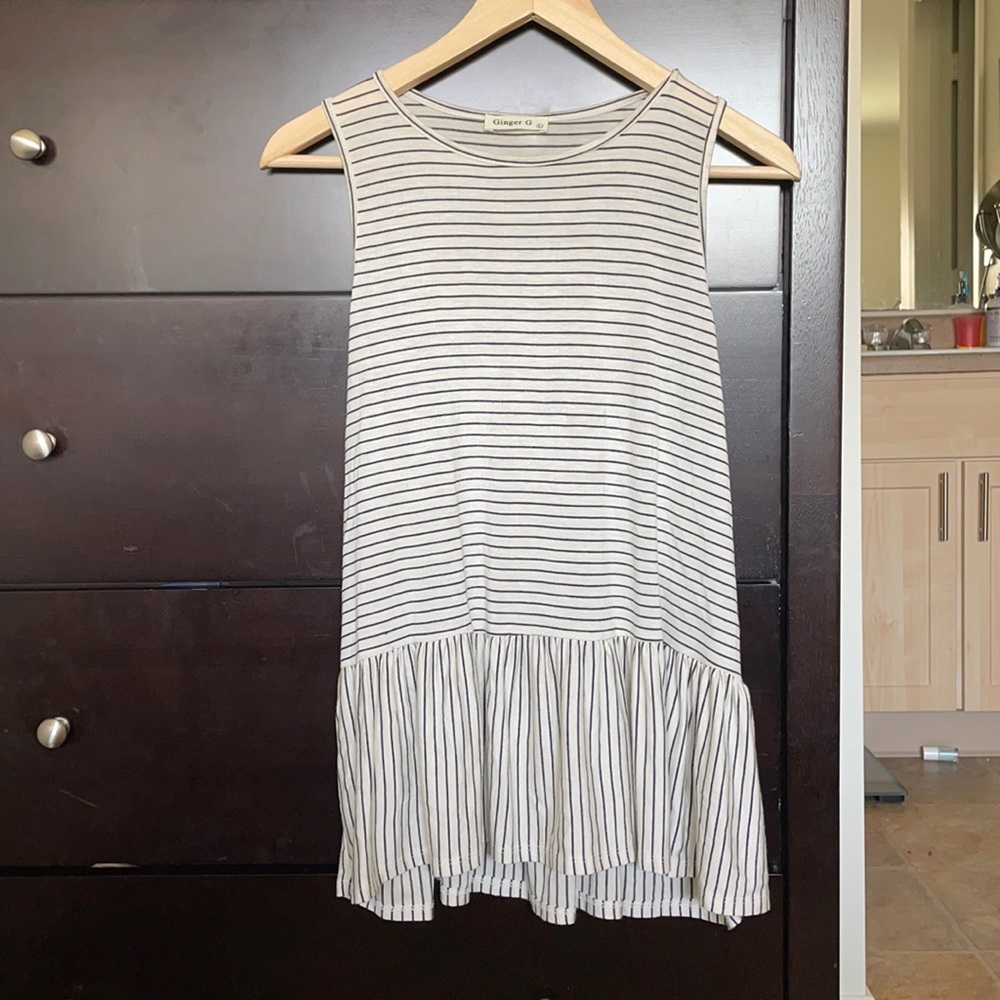 Black and white striped tank top